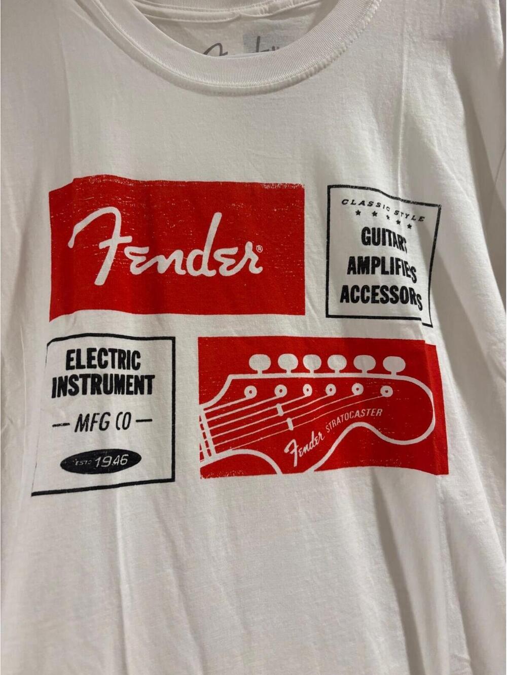 Fender Graphic Tee – White Guitar Logo Shirt (NWT) Medium - Picture 2 of 5